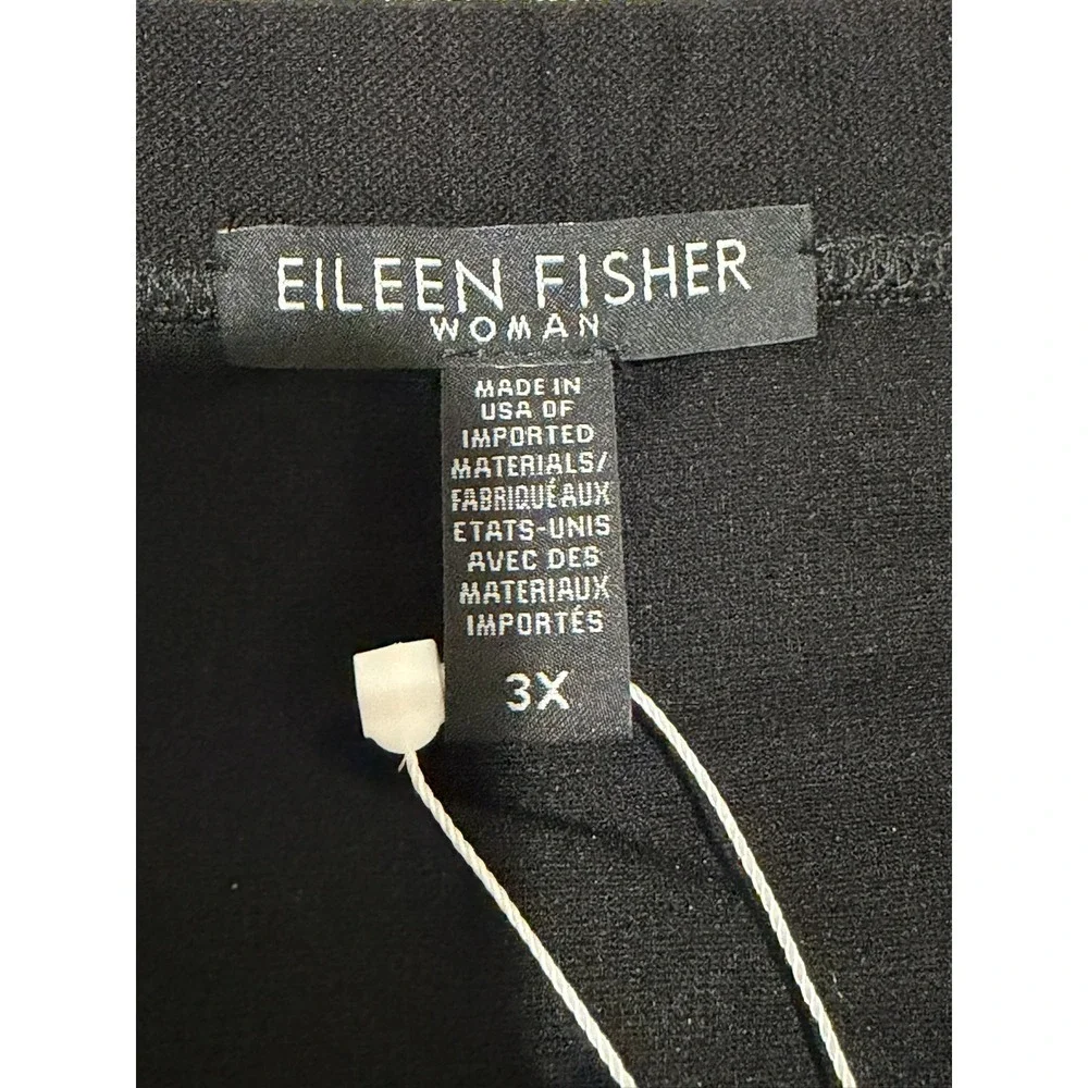 Eileen Fisher Woman Black Washable Stretch Crepe Pencil Skirt Plus Size 3X NEW